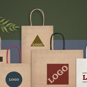 Kraft Shopping Bag (32.5x39.5x17) - 100 Gsm 4 Color Print - White & Brown