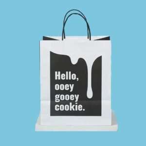 Kraft Shopping Bag (28x31.5x15) - 100 Gsm 4 Color Print - White & Brown