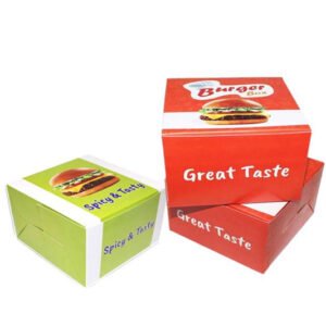Simple Burger Box - Food Board 250gsm, 4 Color, 1 Side, Varnish